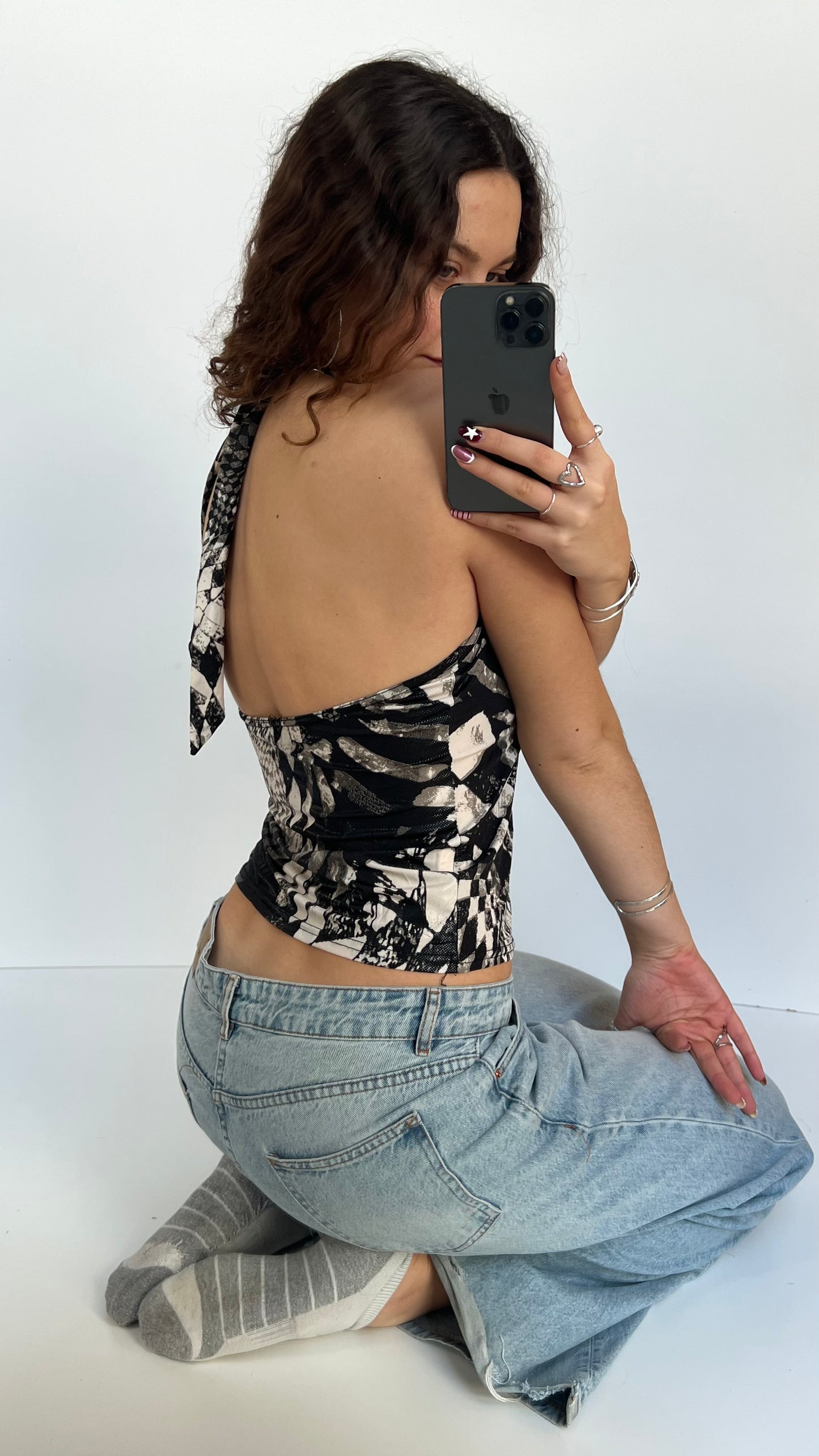 00s black halter cami- size S/M