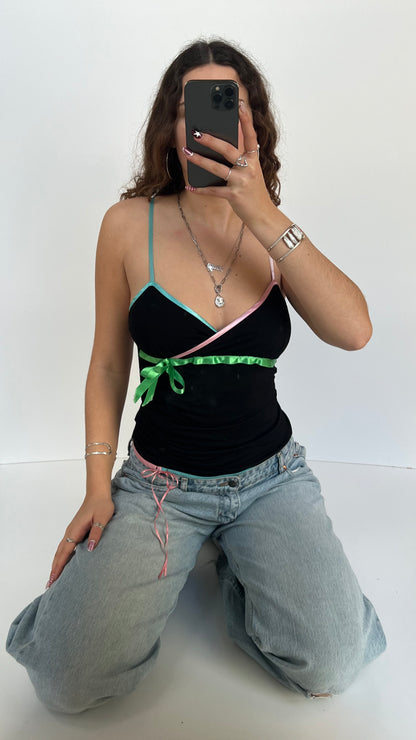 00s black ribbon cami- size S/M
