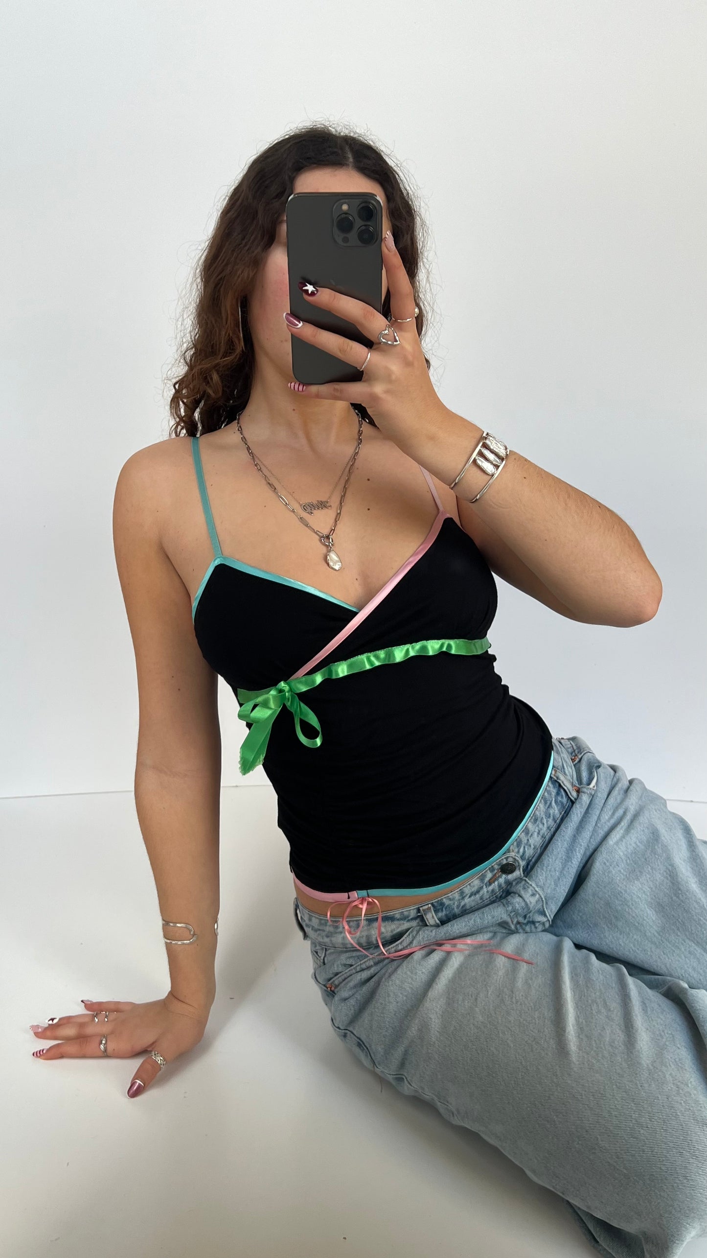 00s black ribbon cami- size S/M