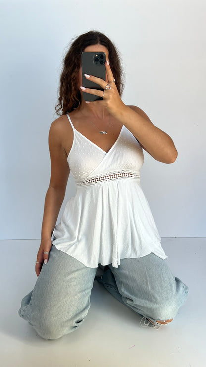 00s white babydoll cami- size S