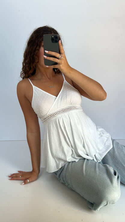 00s white babydoll cami- size S