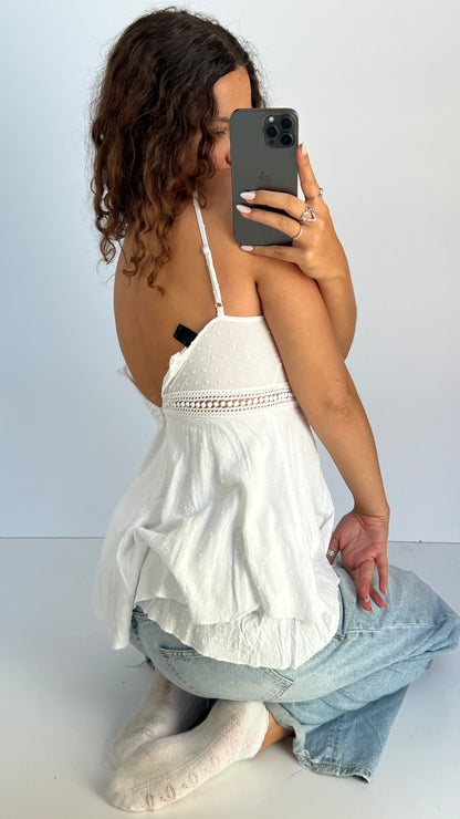 00s white babydoll cami- size S