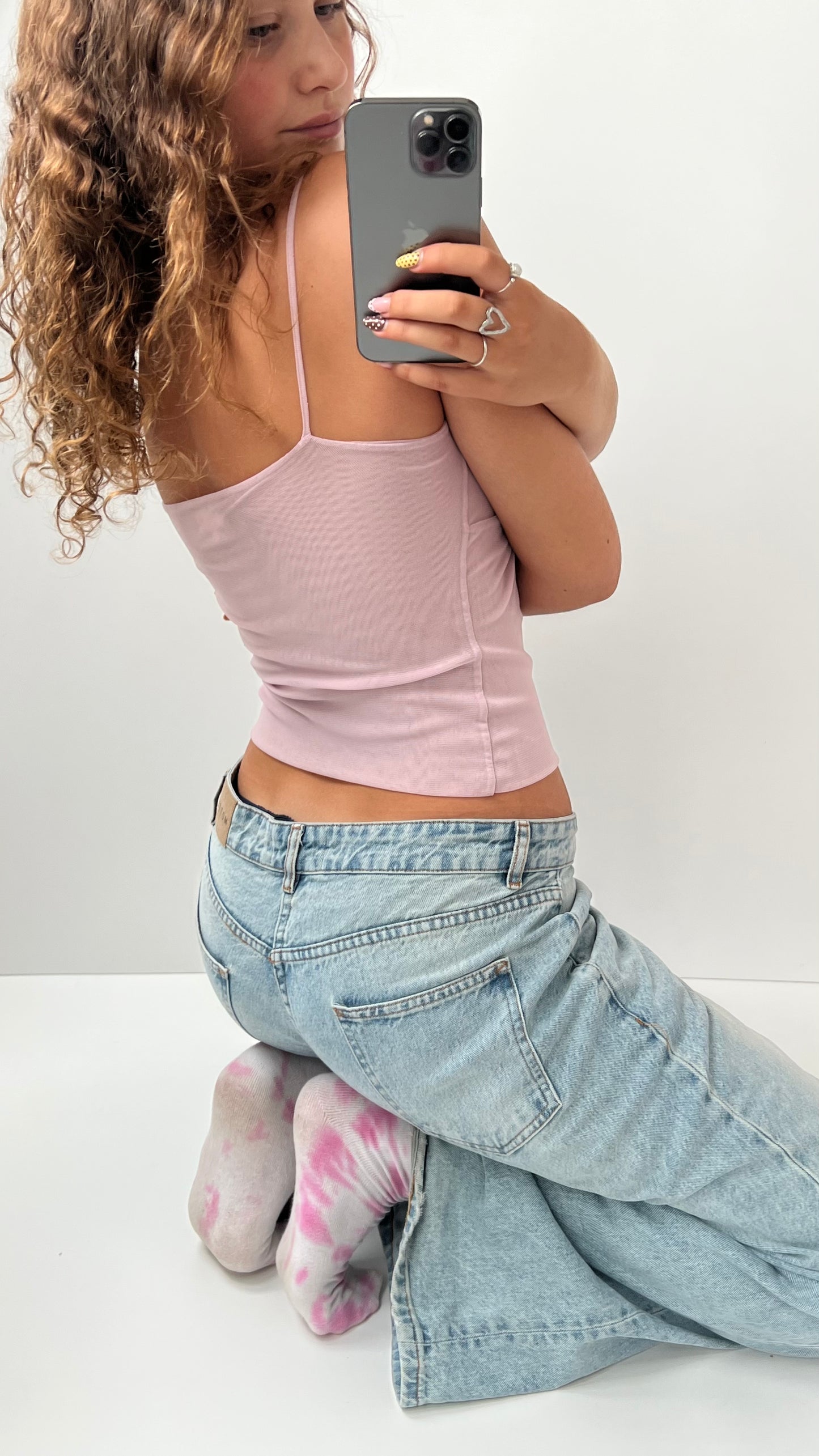 00s baby pink mesh cami- size S/M