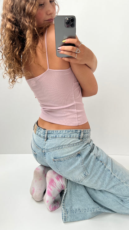 00s baby pink mesh cami- size S/M