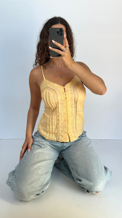 00s yellow lace cami- size M