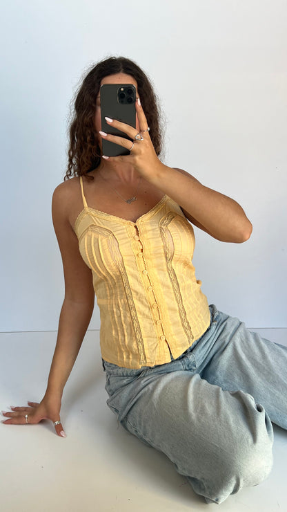 00s yellow lace cami- size M