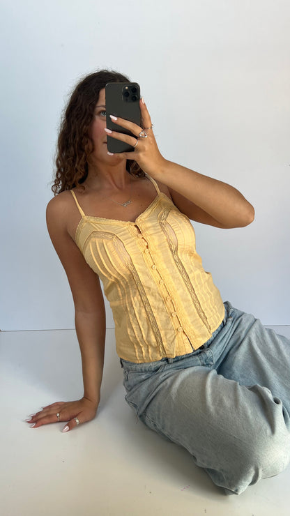 00s yellow lace cami- size M