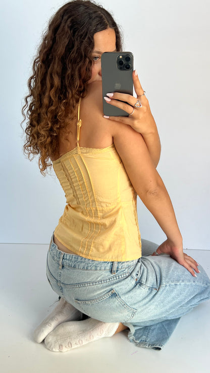 00s yellow lace cami- size M