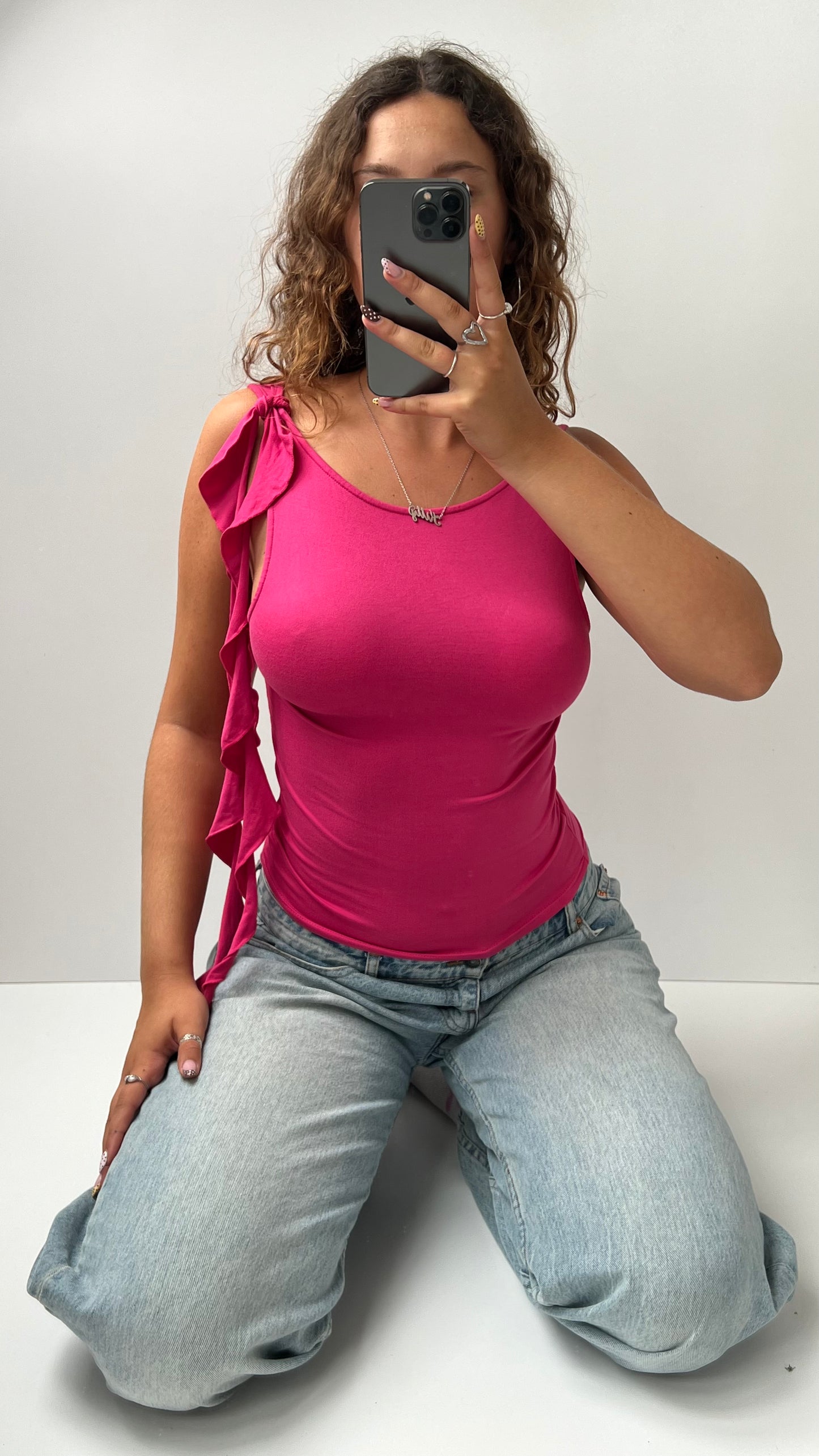00s pink tank top- size S