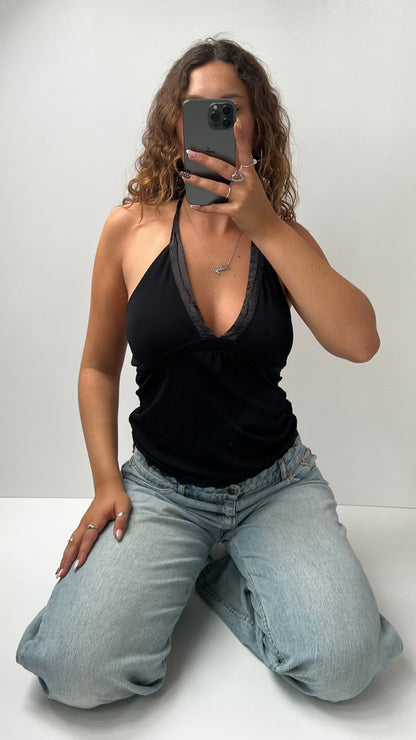 00s black halter cami- size S