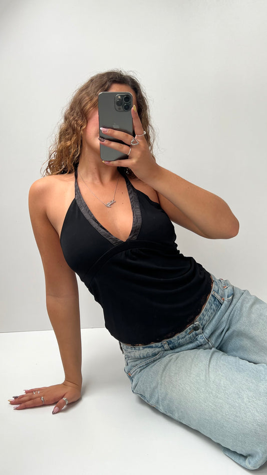 00s black halter cami- size S