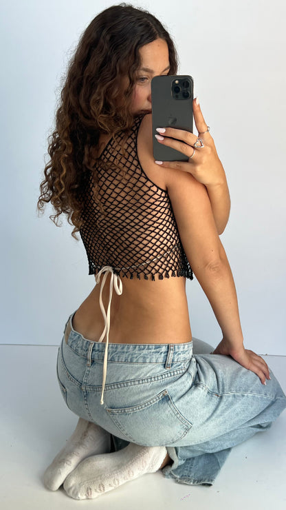 00s black beaded cami- size S