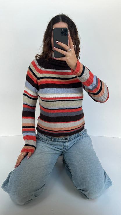 00s orange striped jumper- size S