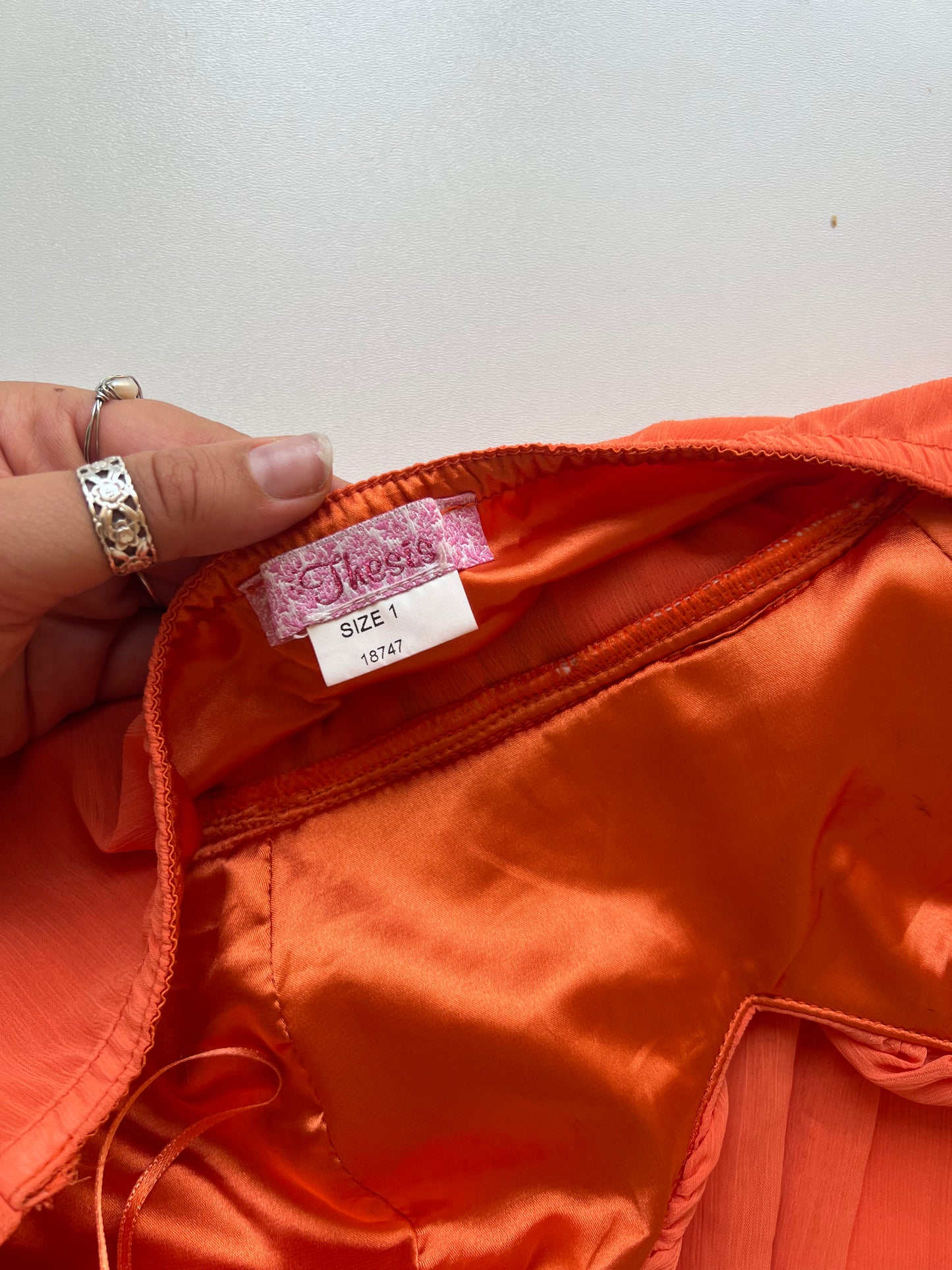 00s strapless orange beaded cami- size XS