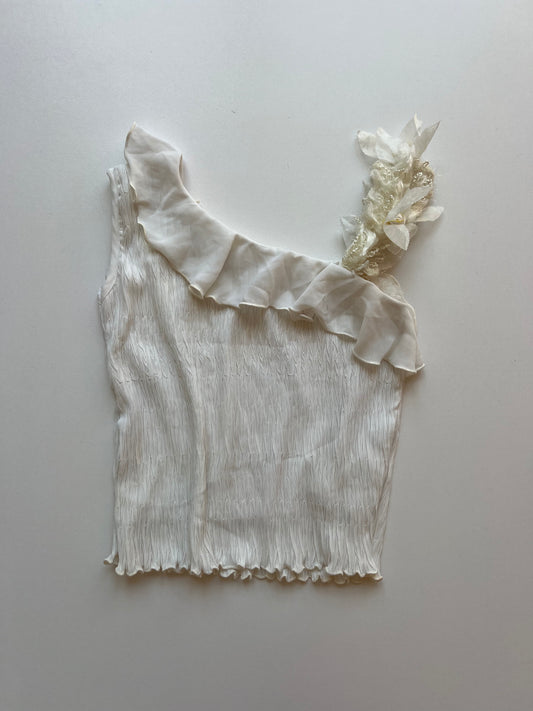 00s white ruffle cami- size XS