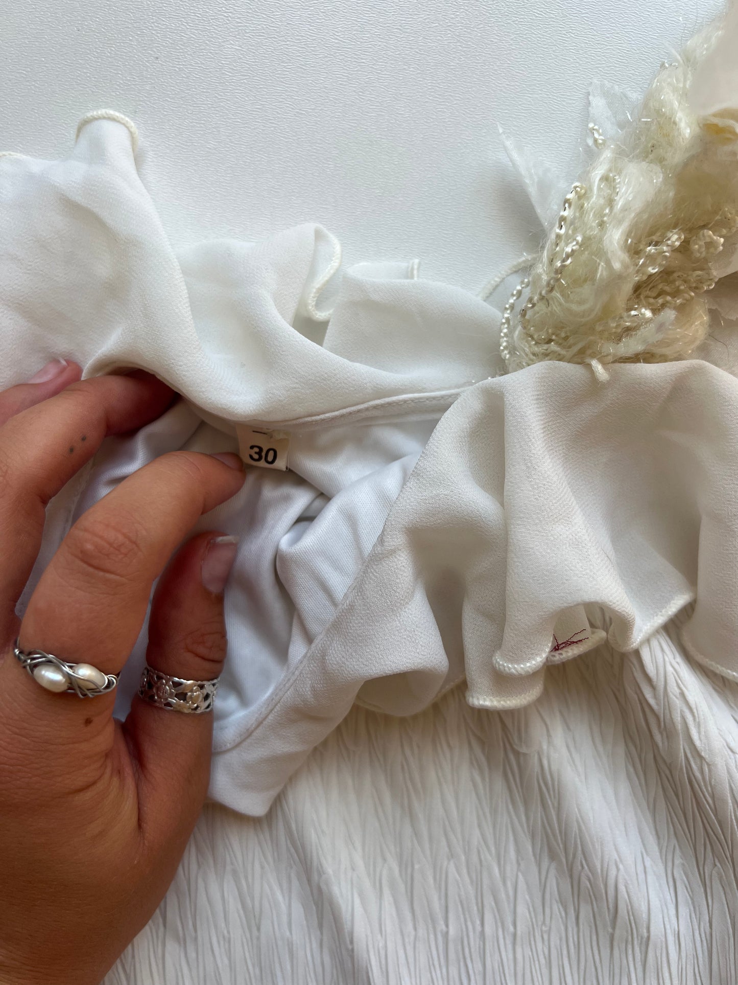 00s white ruffle cami- size XS