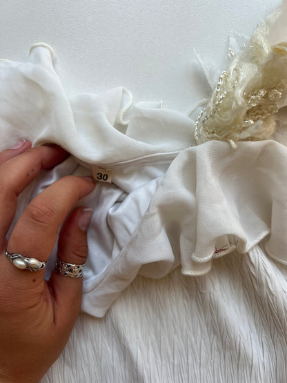 00s white ruffle cami- size XS