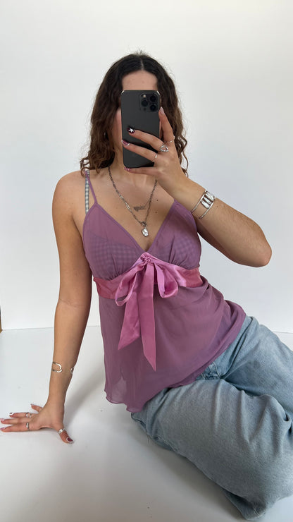 00s purple mesh cami- size L