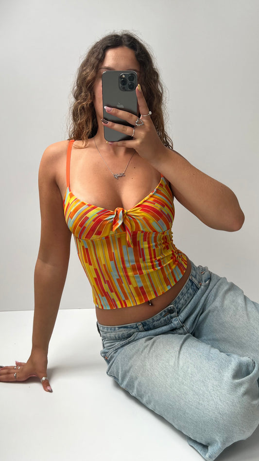 00s orange blue mesh cami- size XS