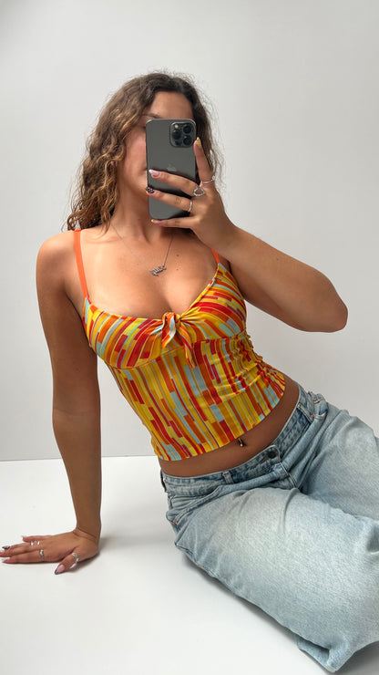 00s orange blue mesh cami- size XS