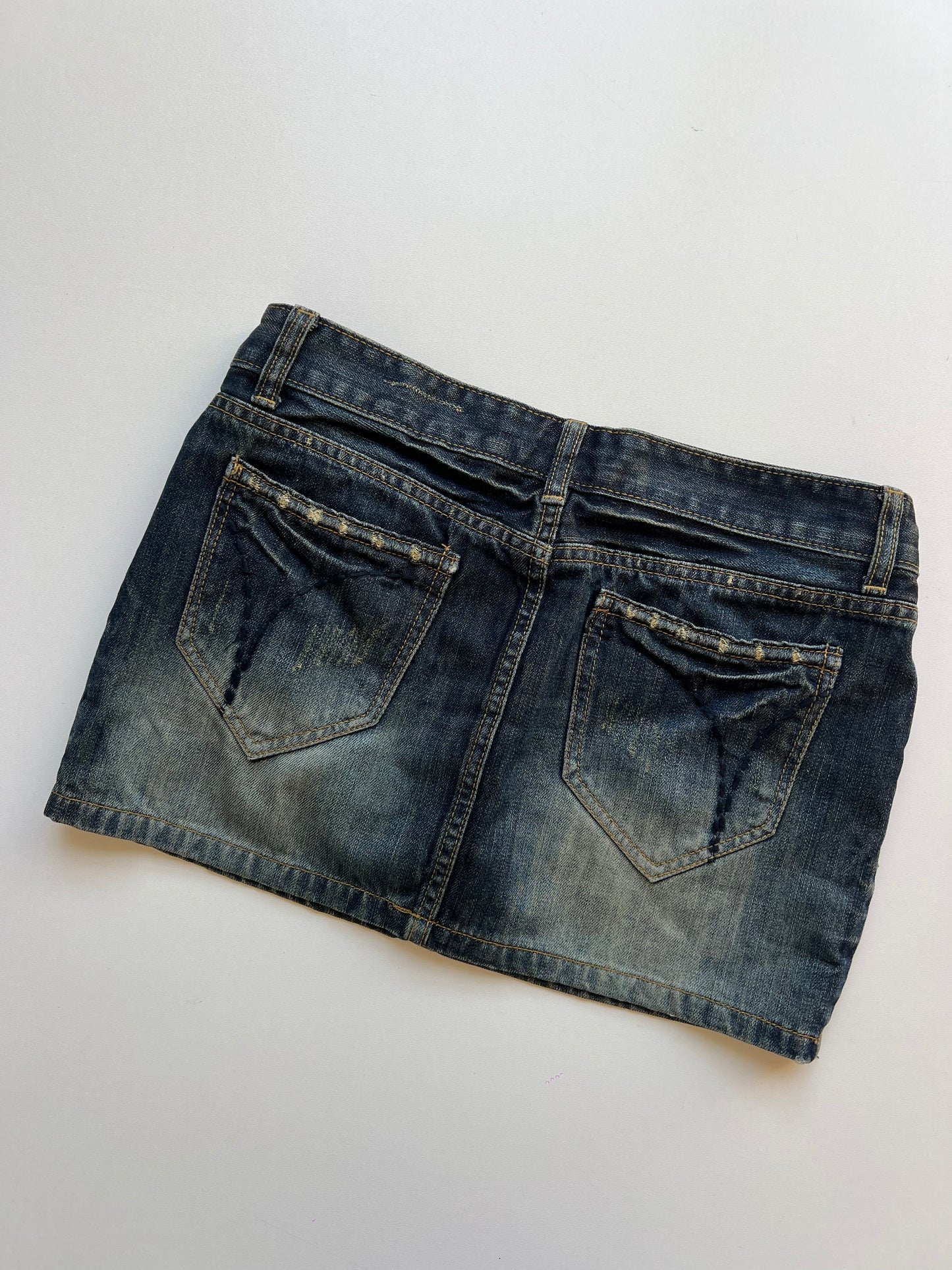 00s denim mini skirt- size S