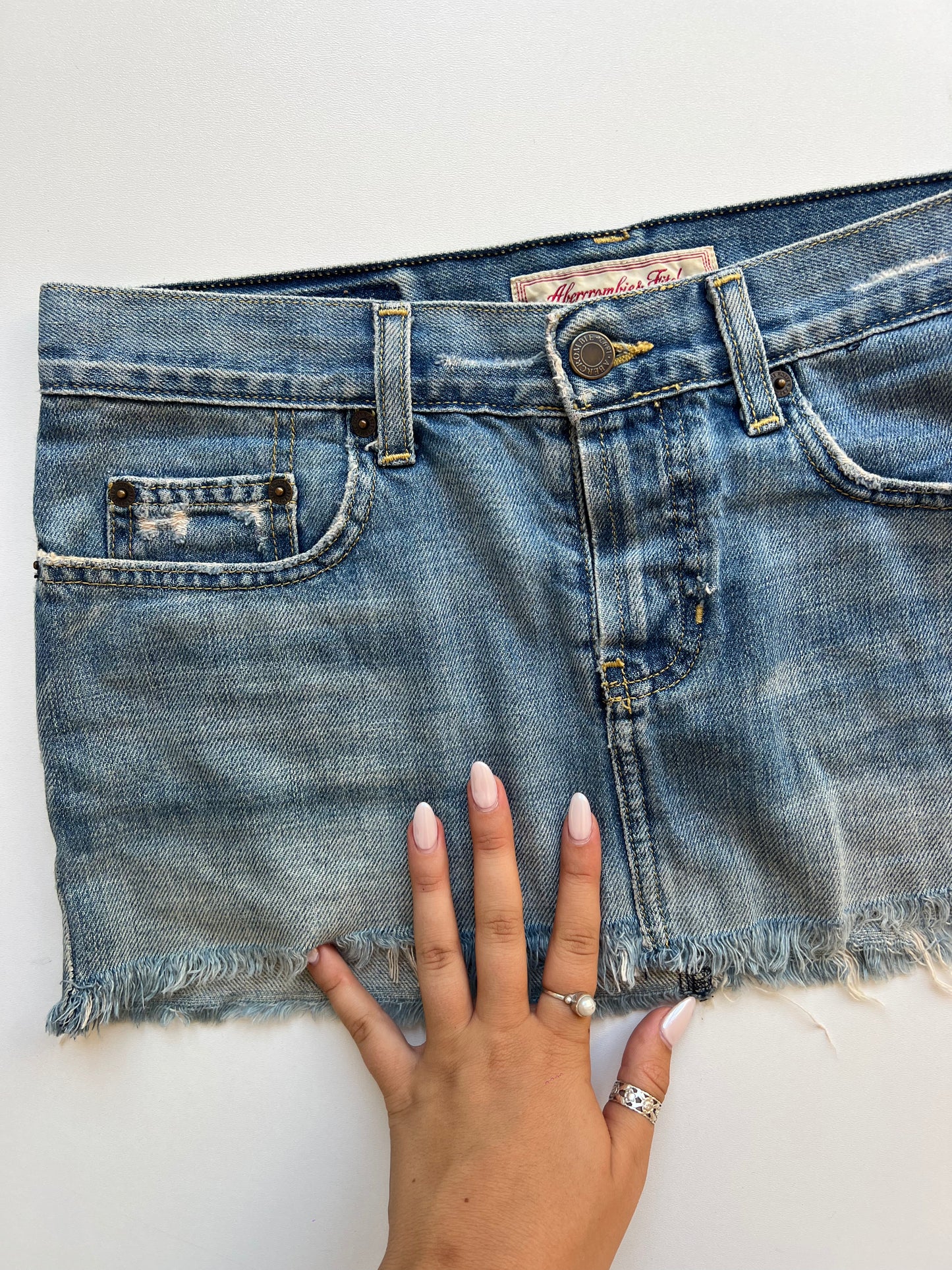 00s denim mini skirt- size S
