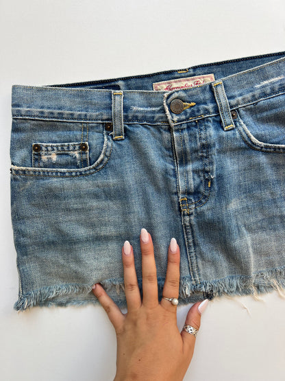 00s denim mini skirt- size S