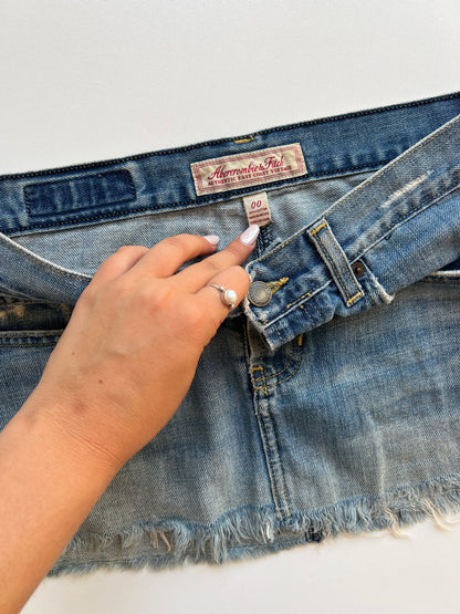 00s denim mini skirt- size S