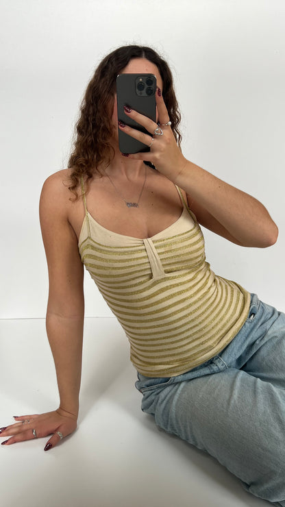 00s gold striped cami- size S
