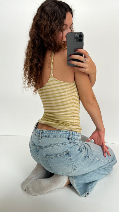 00s gold striped cami- size S
