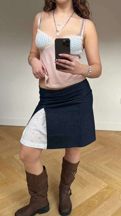 00s denim midi skirt- size M