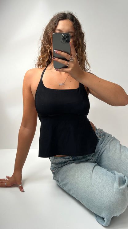 00s black backless cami- size S/M