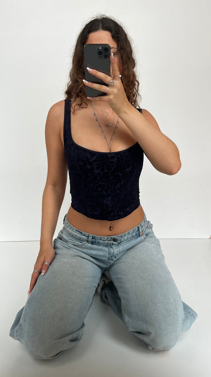 00s purple velvet corset- size M