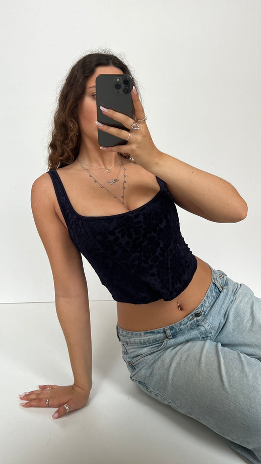 00s purple velvet corset- size M