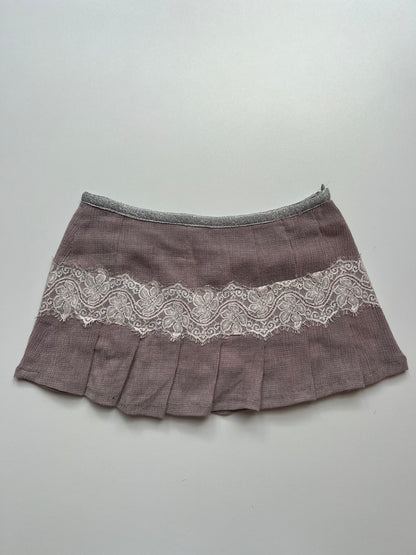 00s pink lace mini skirt- size XS