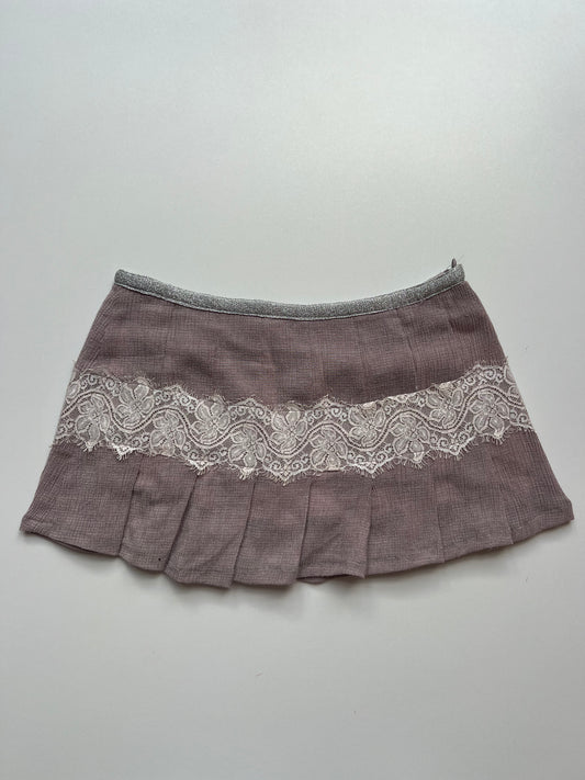 00s pink lace mini skirt- size XS