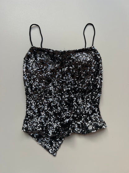 00s black silver sequin cami- size XS