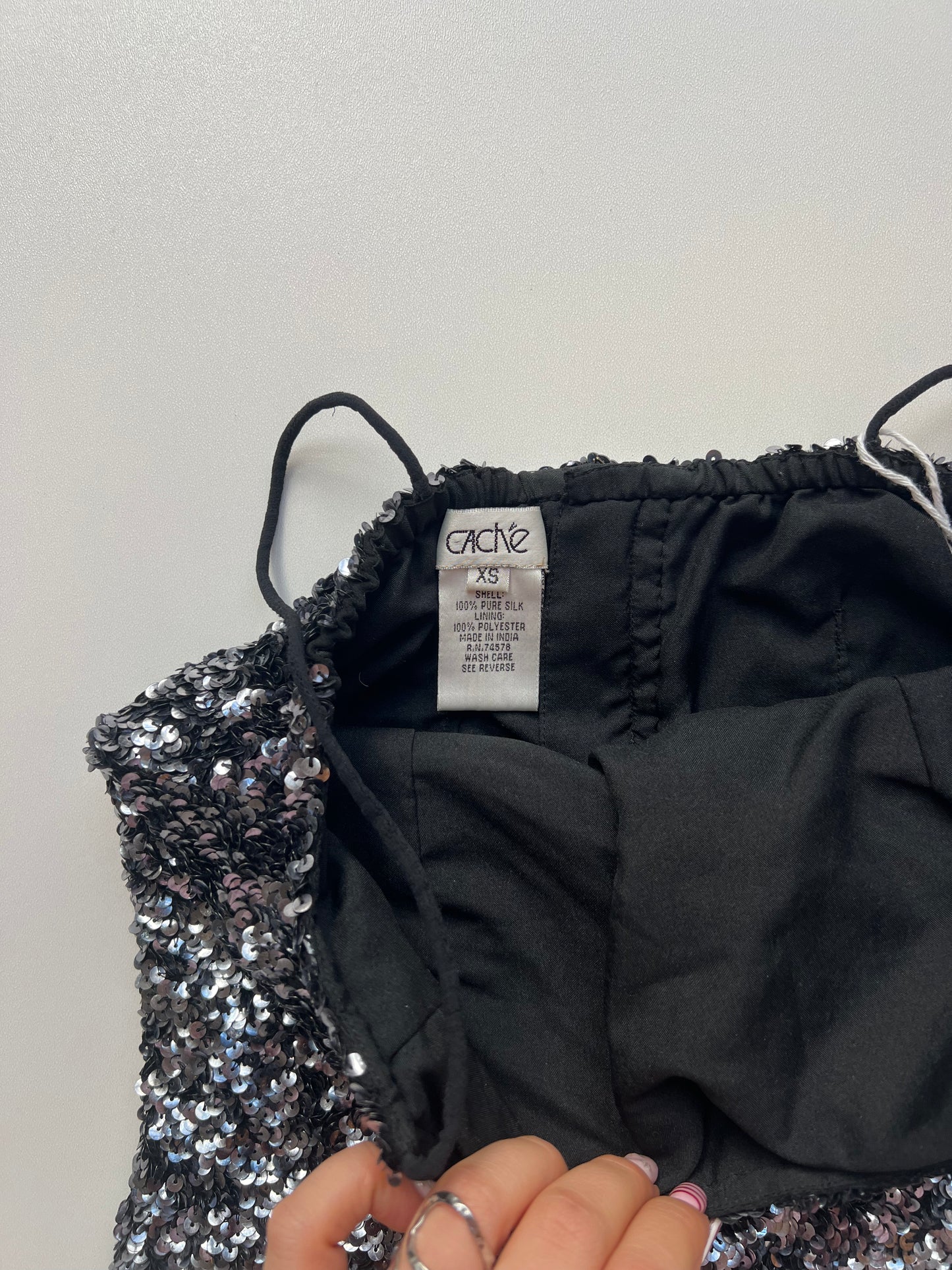 00s black silver sequin cami- size XS