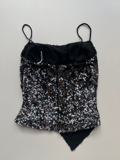 00s black silver sequin cami- size XS