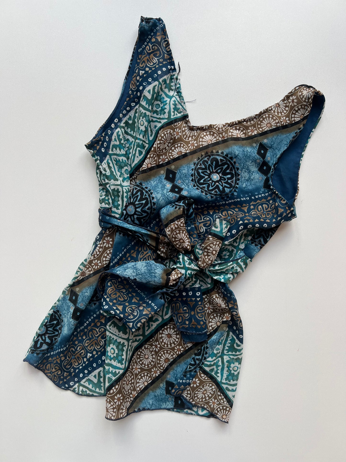 00s blue boho tank top- size XS