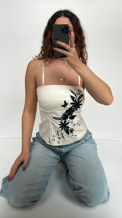 00s white black sequin cami- size S/M