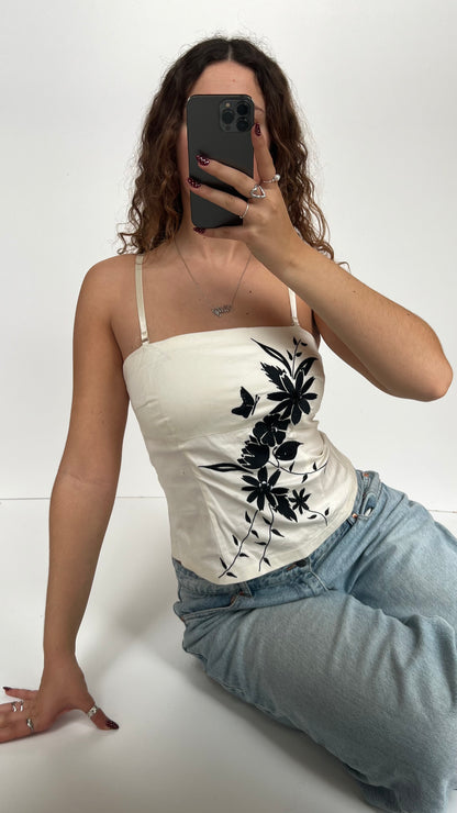 00s white black sequin cami- size S/M