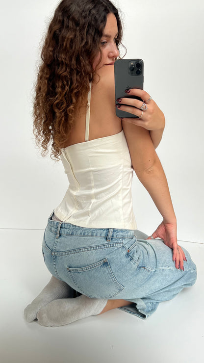 00s white black sequin cami- size S/M