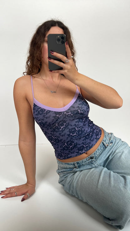 00s purple lacey cami- size S