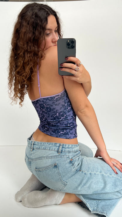 00s purple lacey cami- size S