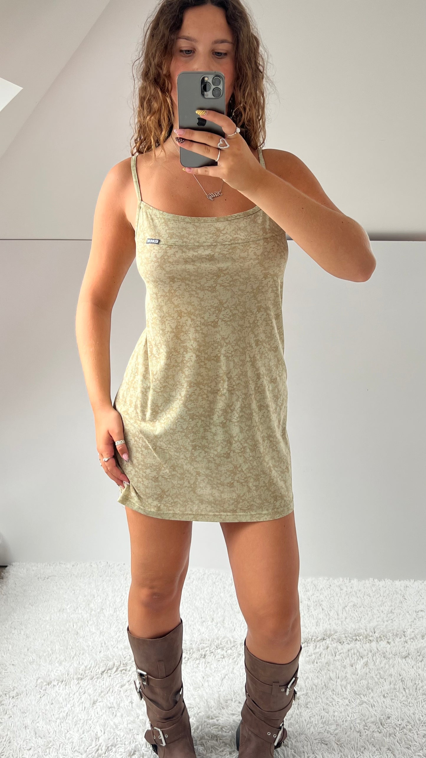 00s green Diesel mini dress- size M
