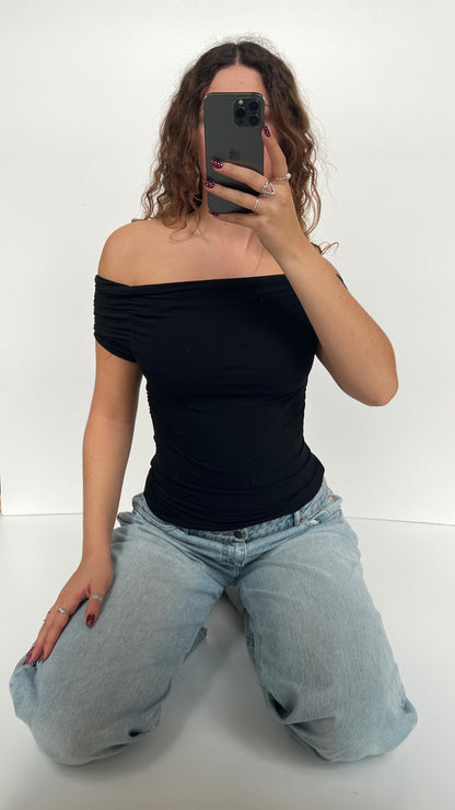00s black off the shoulder top- size S