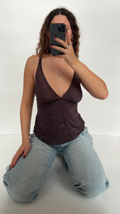 00s brown floral cami- size M
