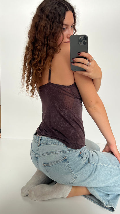 00s brown floral cami- size M