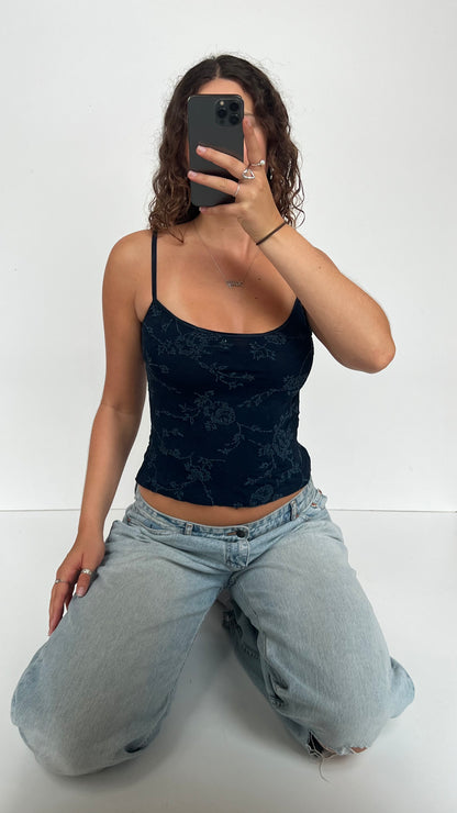 00s navy beaded cami- size M